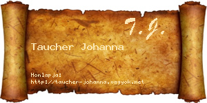 Taucher Johanna névjegykártya